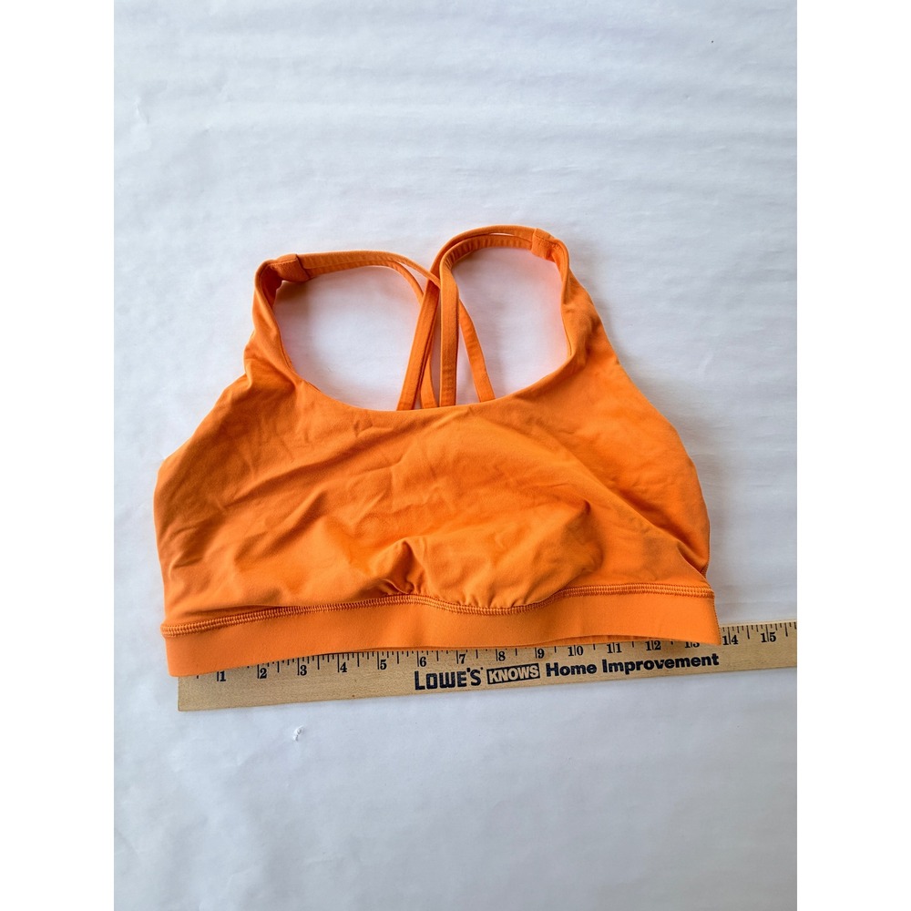 Lululemon Energy Bra Orange Strappy Cross Back Sports Bra Size 8 W2540S